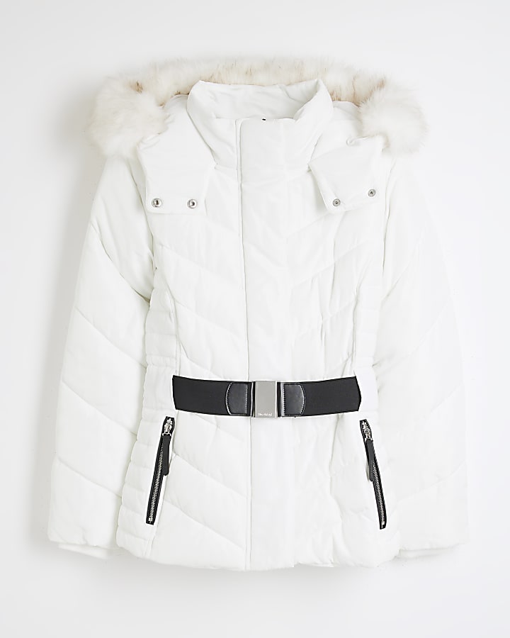 Cream Slim Padded Jacket