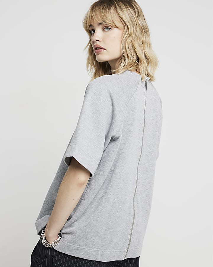 Grey oversized sweatshirt t-shirt