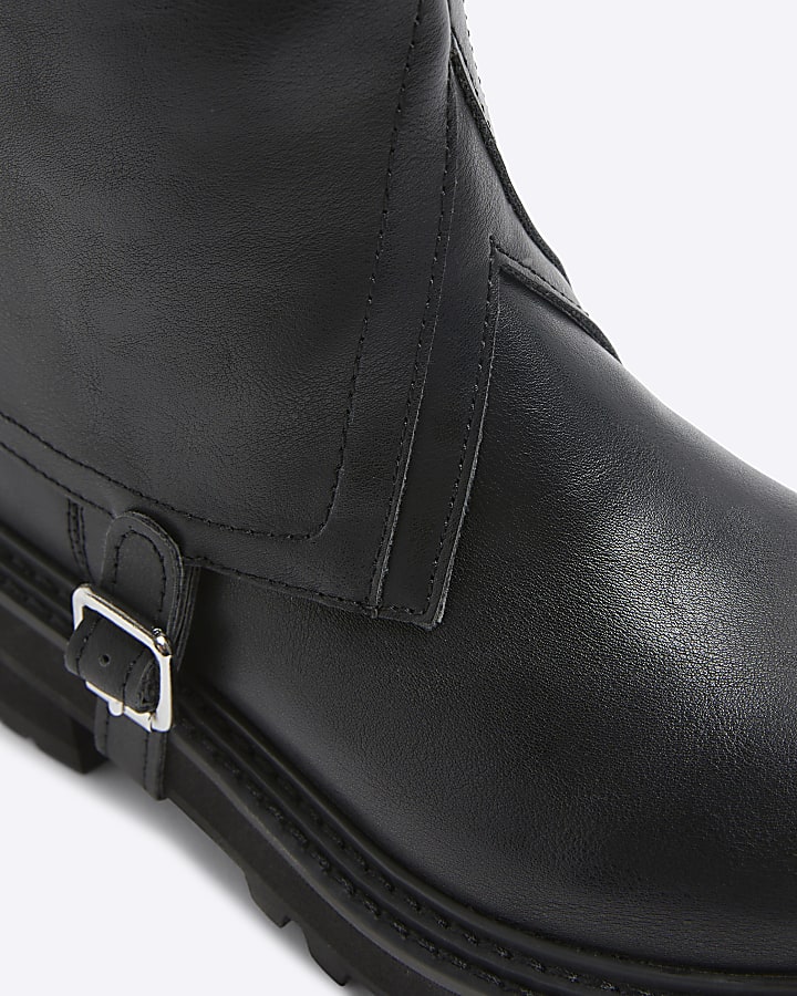 Black Detachable High Leg Boots