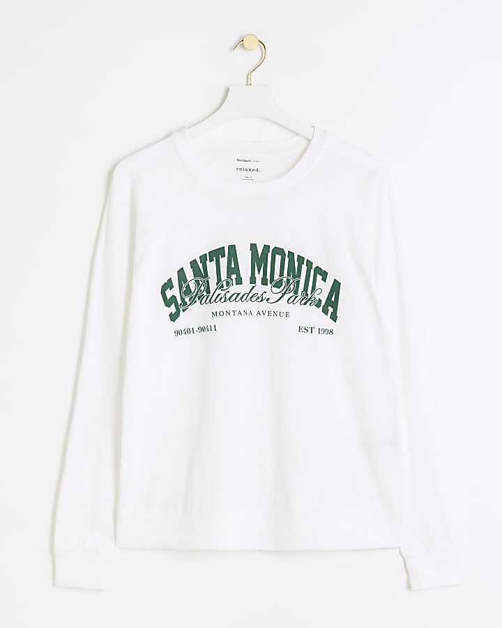 White Santa Monica graphic sweatshirt