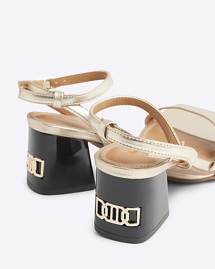 Gold hardware detail heeled sandals
