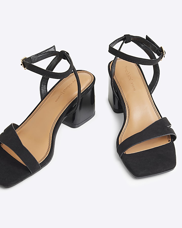 Black hardware detail heeled sandals