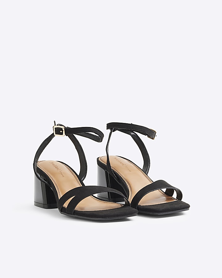 Black hardware detail heeled sandals