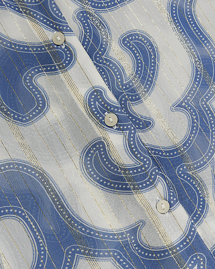 Blue abstract print shirt