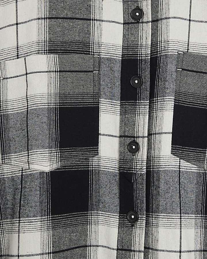 Plus Black Check Longline Shirt