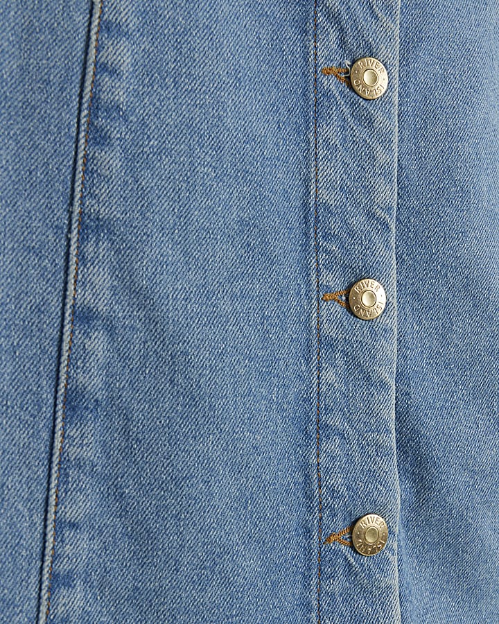 Blue denim waistcoat shift mini dress
