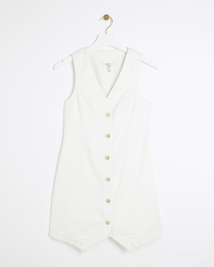 White denim waistcoat dress