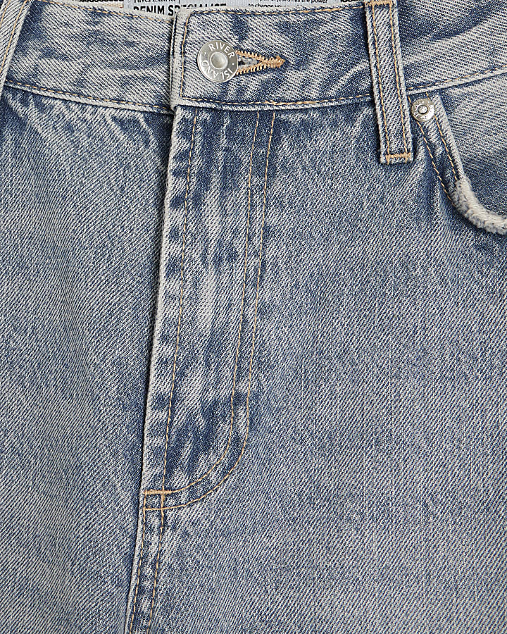 Denim relaxed straight jeans