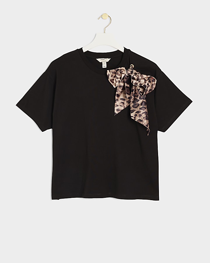 Black Leopard Bow T-shirt