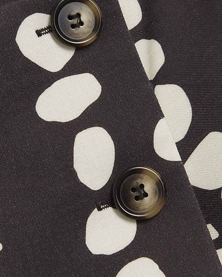 Petite brown floral wrap skort