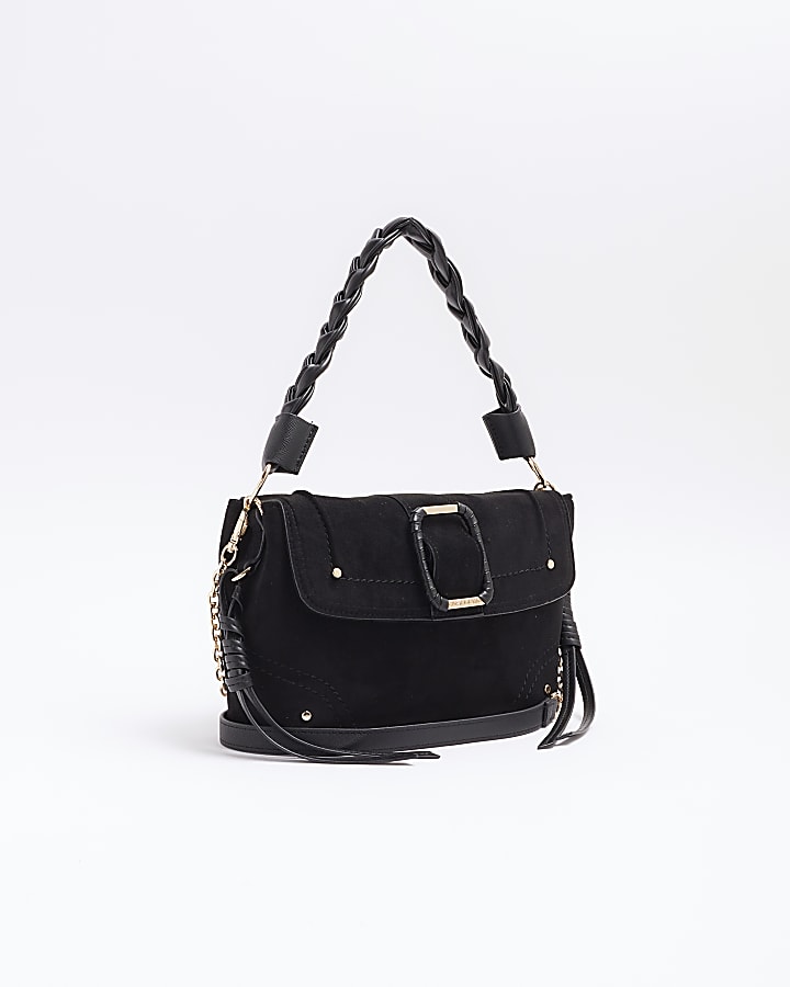 Black buckle shoulder bag