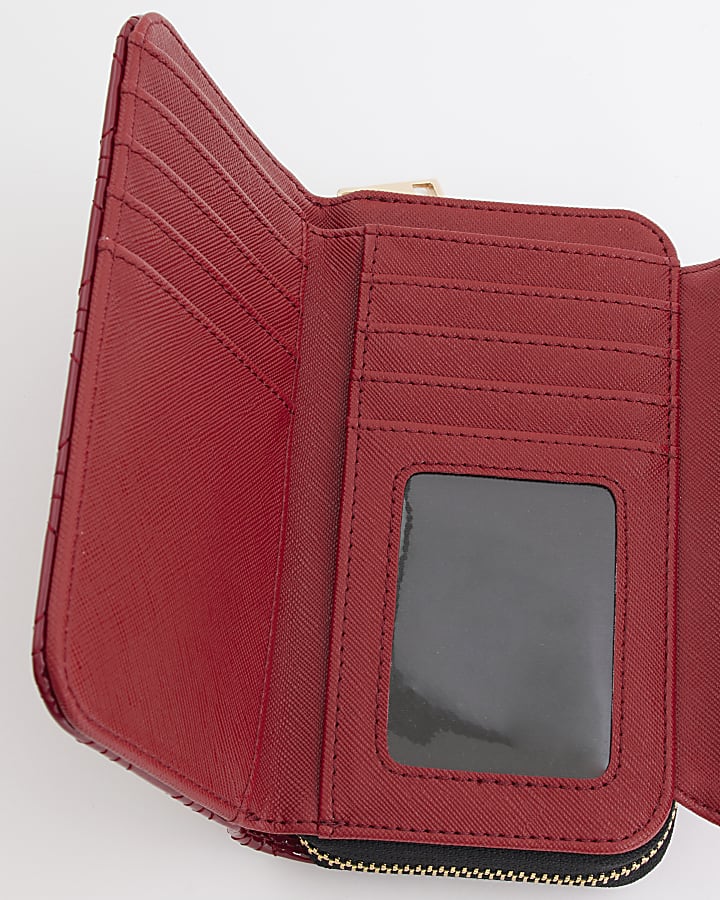 Red patent embossed quilted purse
