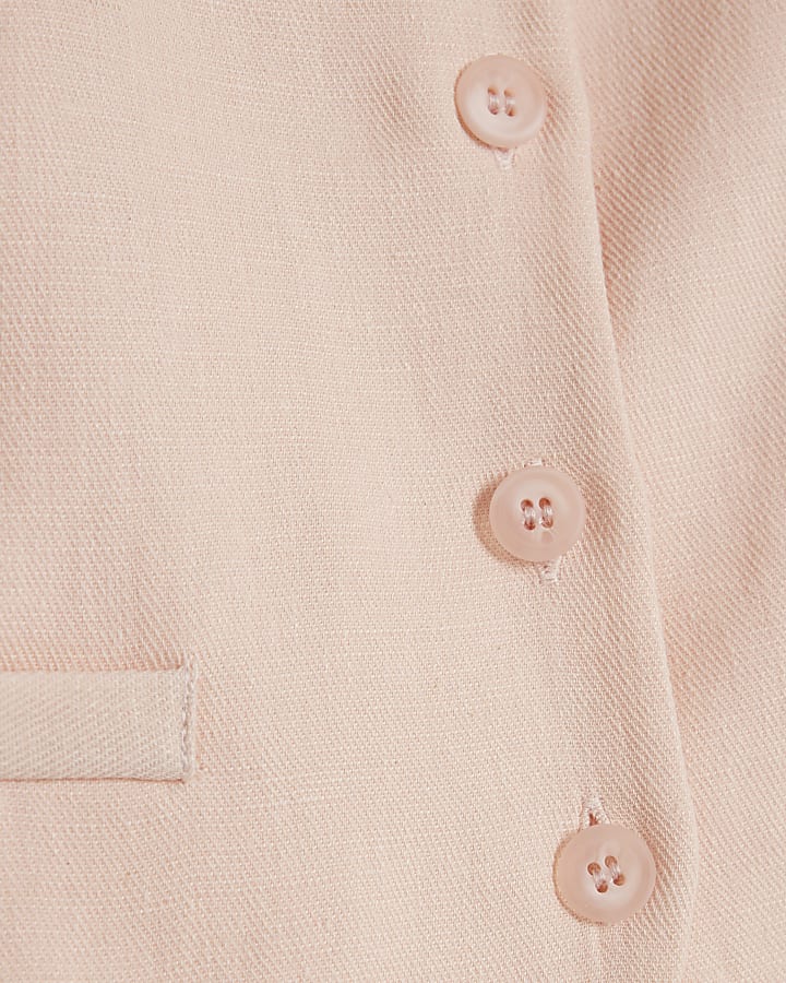 Pink high neck fitted waistcoat