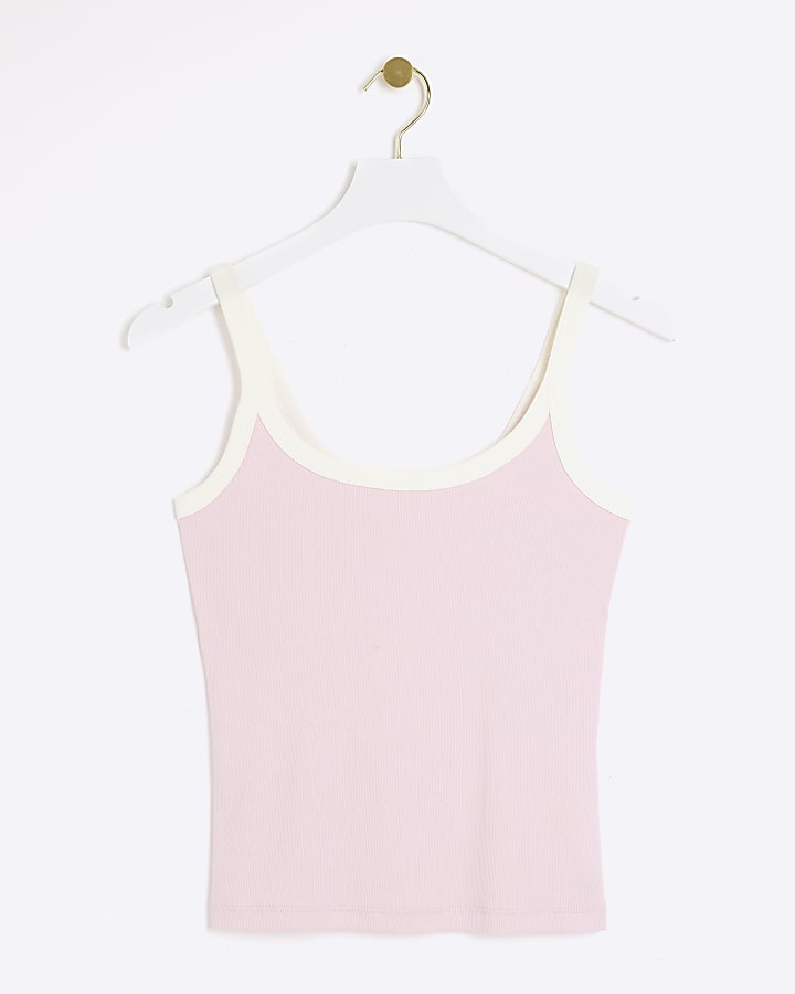 Pink tipped cami vest top