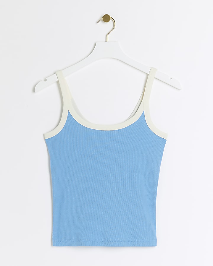 Blue tipped cami vest top