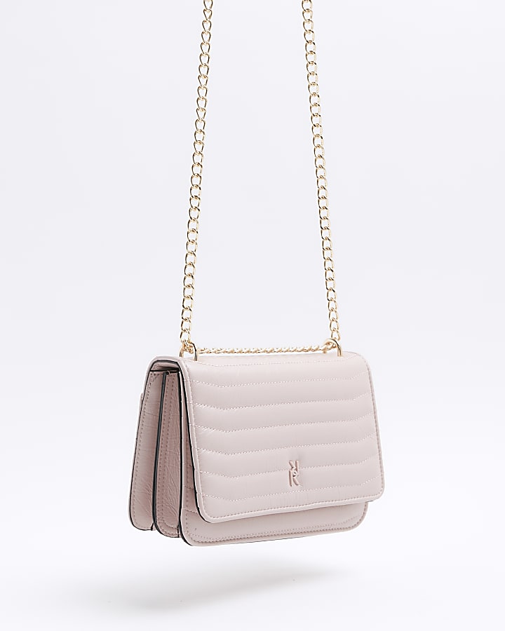 Pink quilted chain strap shoulder bag