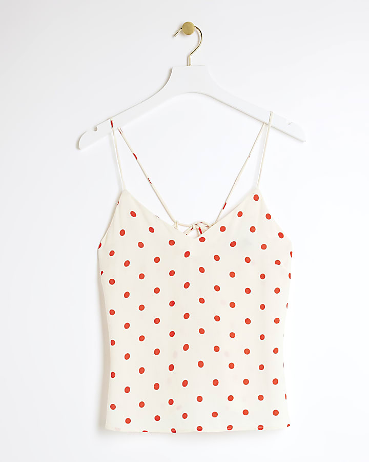 Red spot cami top