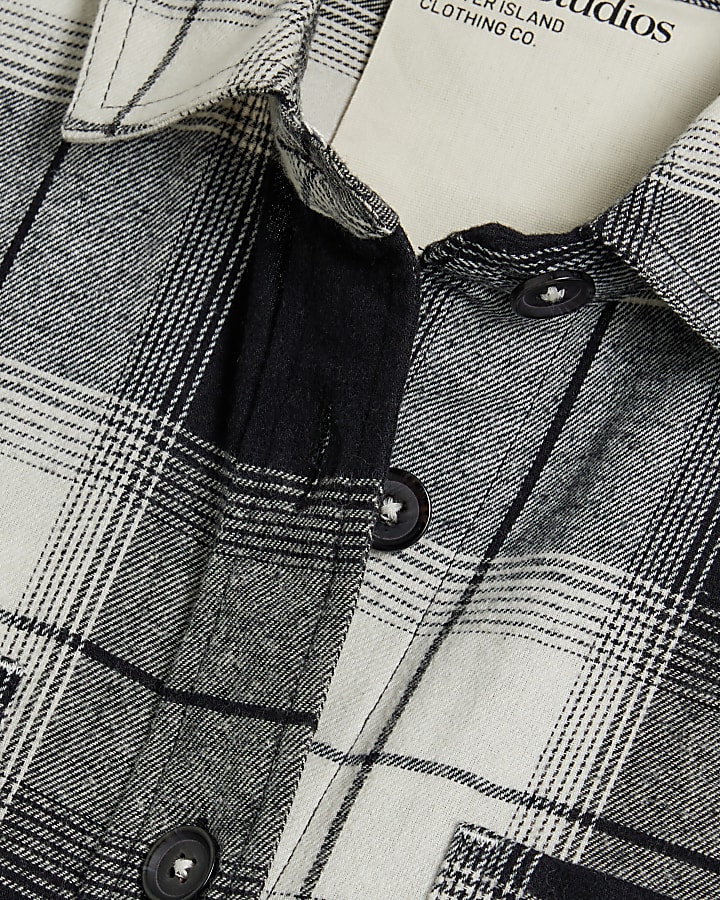 Black Check Longline Shirt