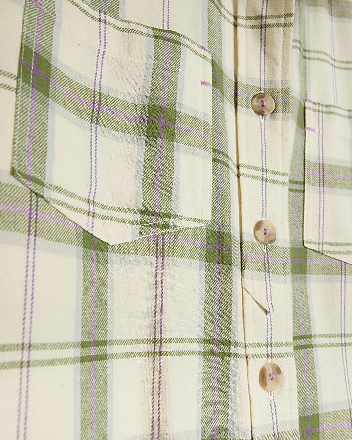 Green check longline shirt