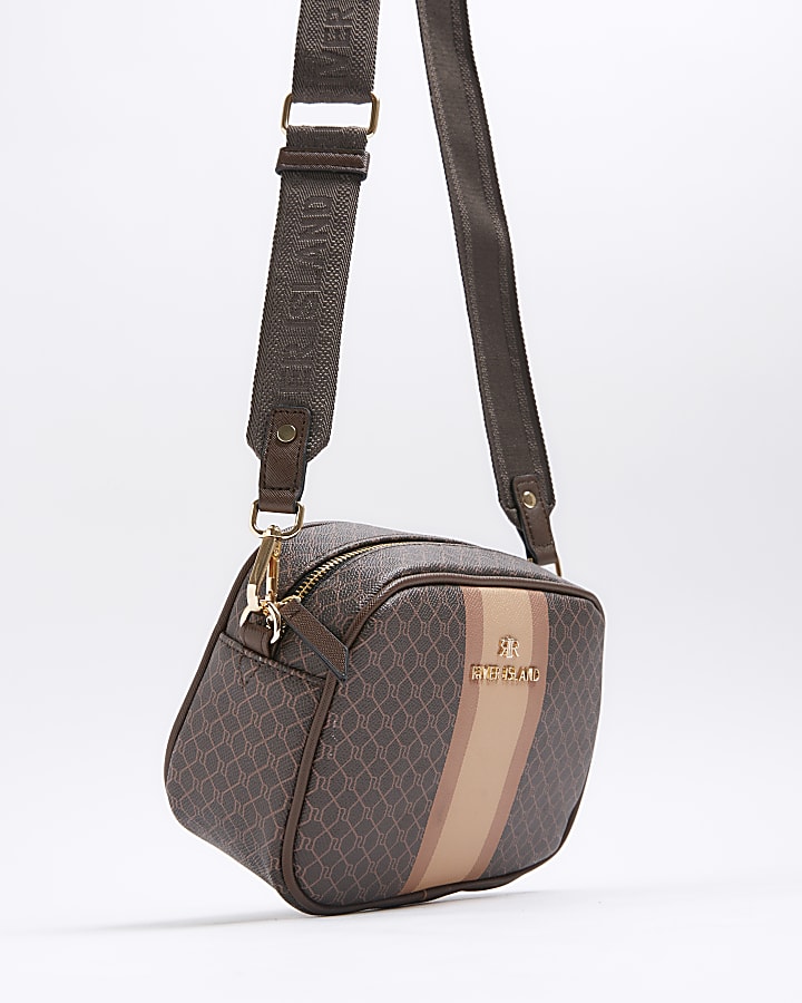 Brown RI Monogram Cross Body Camera Bag