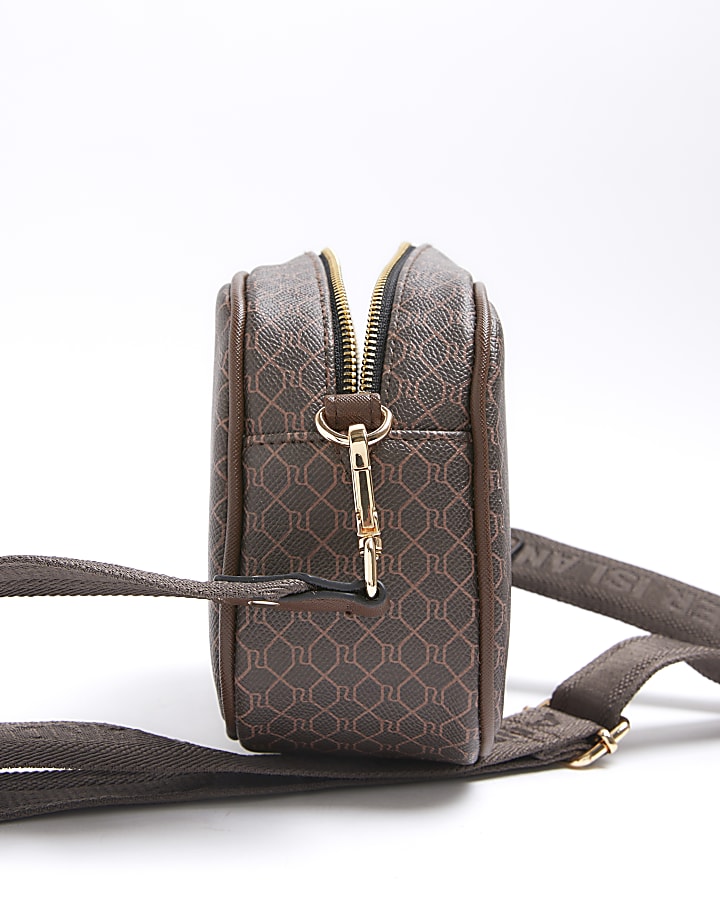 Brown RI Monogram Cross Body Camera Bag