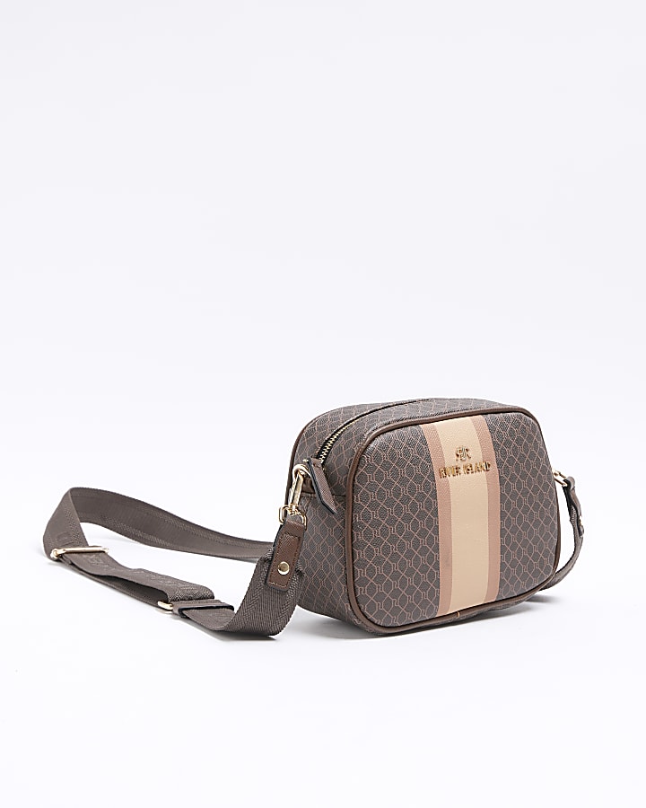 Brown RI Monogram Cross Body Camera Bag