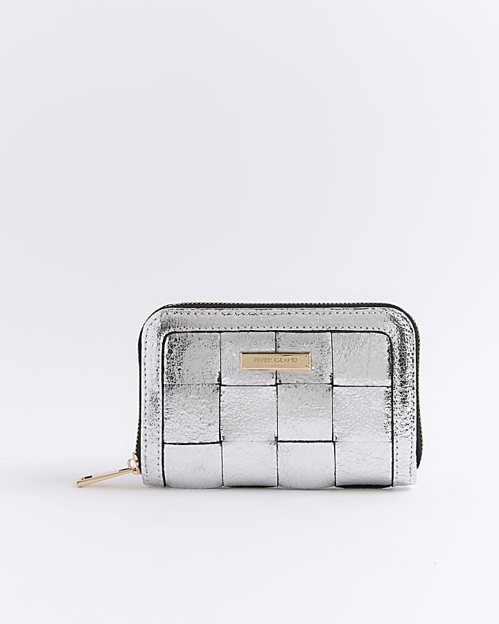 River island silver clutch sale