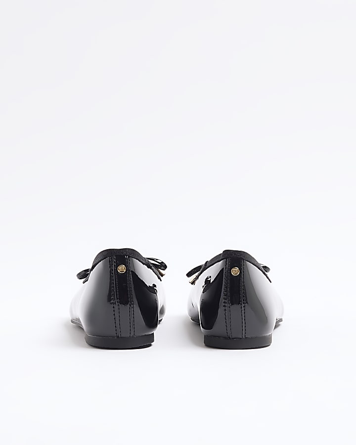 Black Patent Bow Ballet Pumps