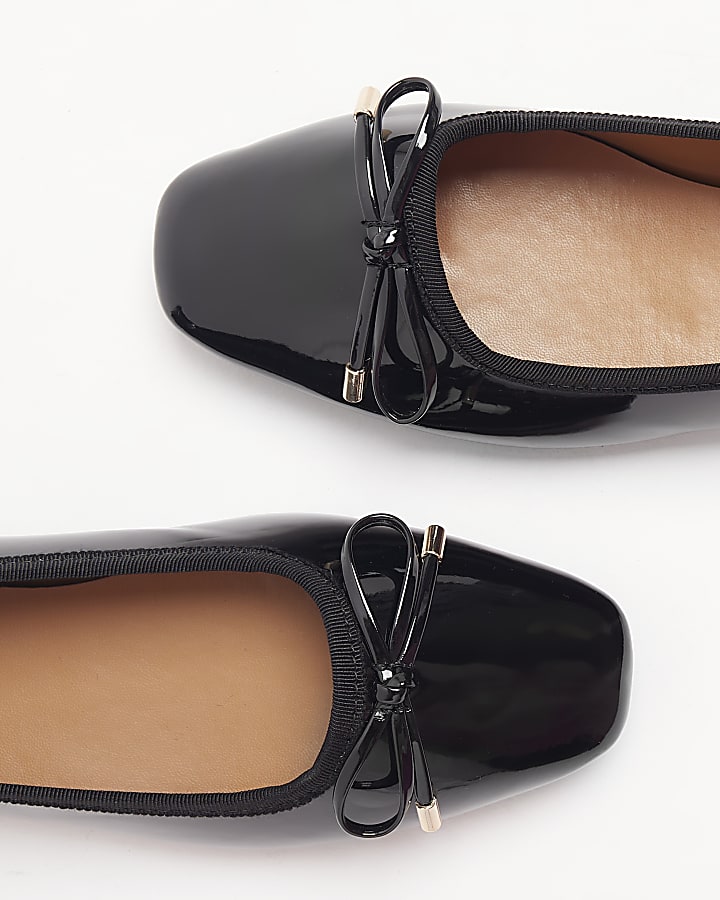 Black Patent Bow Ballet Pumps