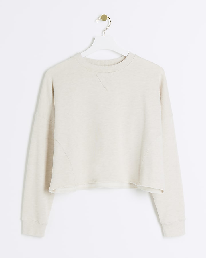 Beige cropped sweatshirt