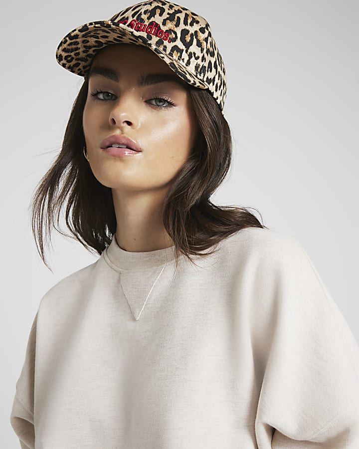 Beige cropped sweatshirt