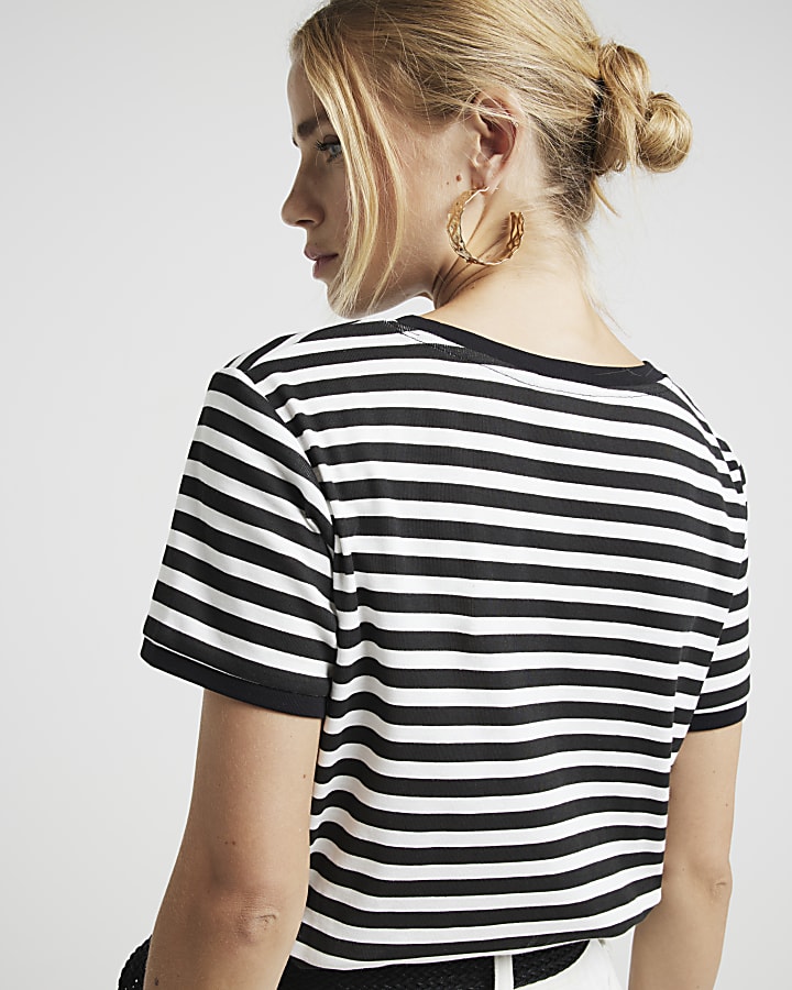 White stripe polaroid graphic t-shirt