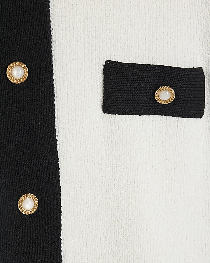 Cream short sleeve tipped waistcoat