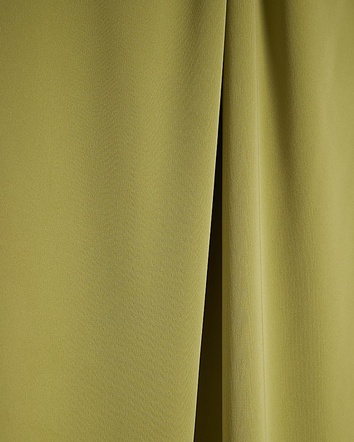 Lime green halter neck shift maxi dress