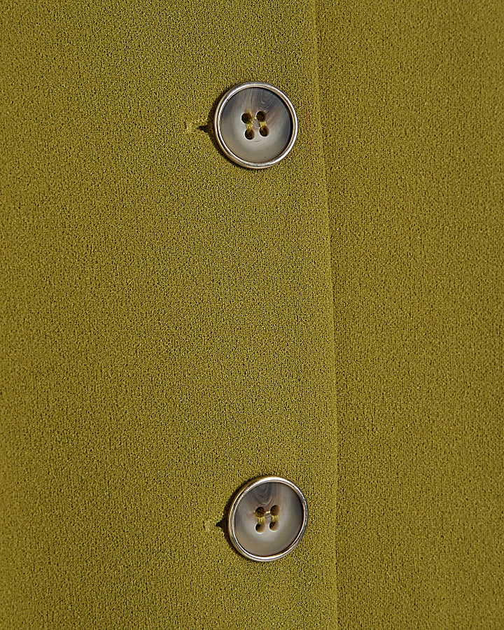 Green crew neck button up waistcoat