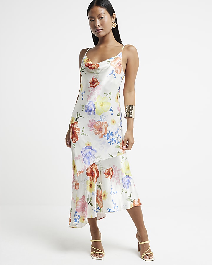 Midi floral slip dress best sale