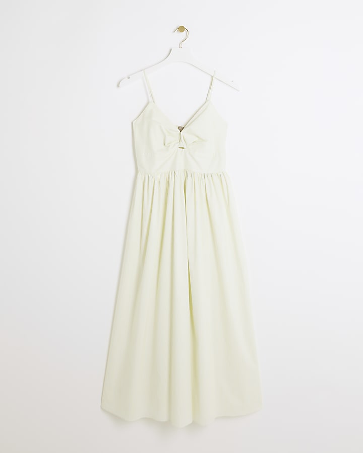 Yellow stripe print cami midi sundress