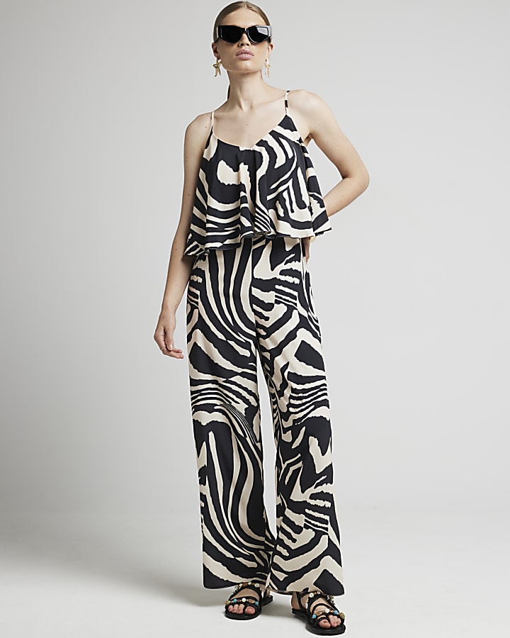 River island zebra jumpsuit on sale