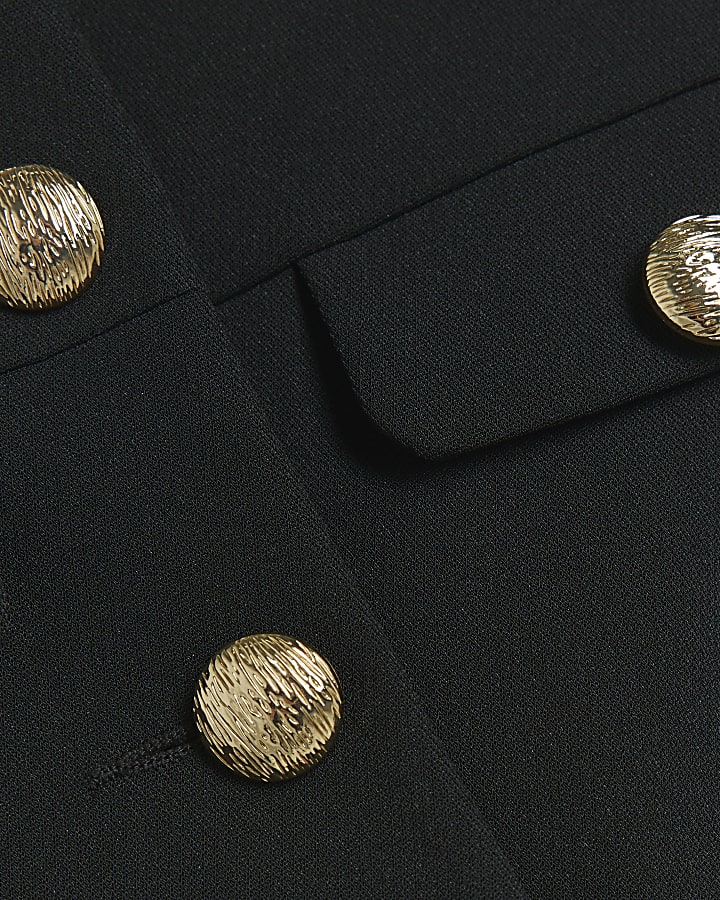 Black Crop Tailored Utility Jacket