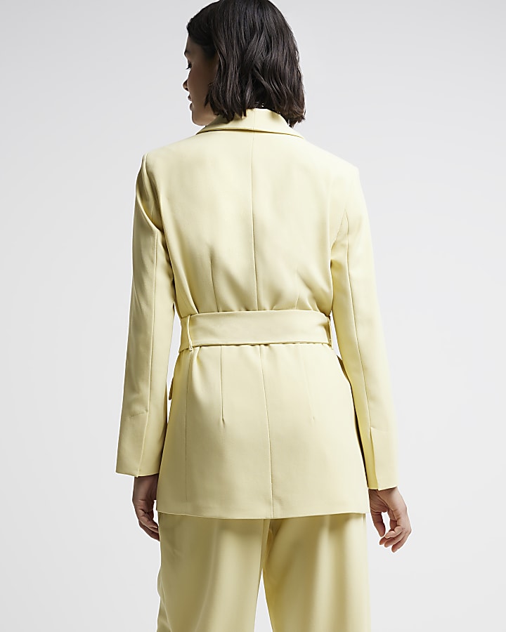 Yellow Belted Blazer