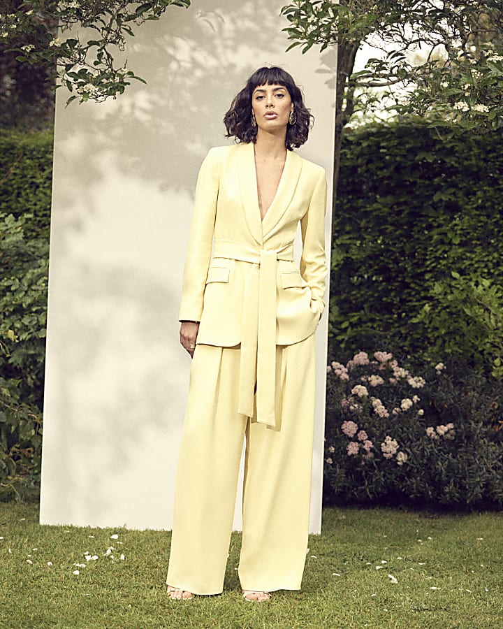 Yellow Belted Blazer