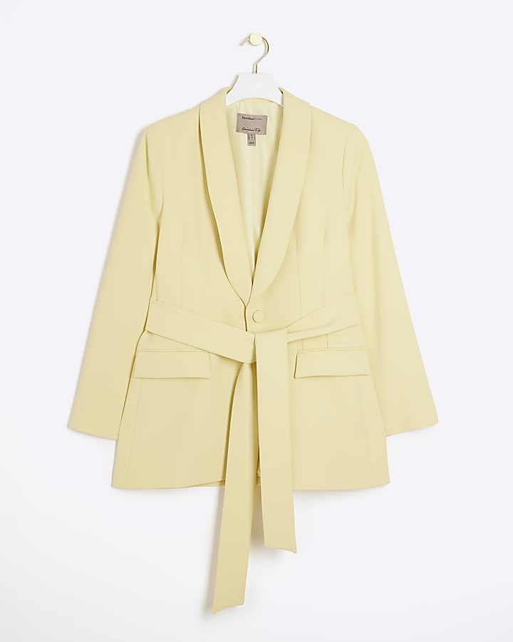 Yellow Belted Blazer