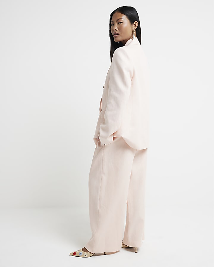 Petite Pink Wide Leg Trousers