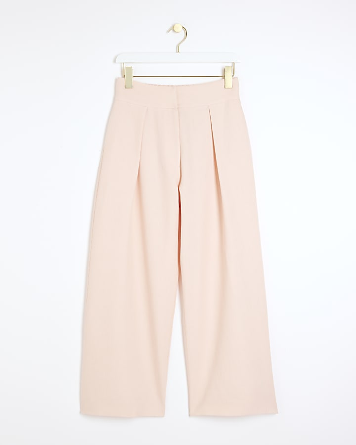 Petite Pink Wide Leg Trousers