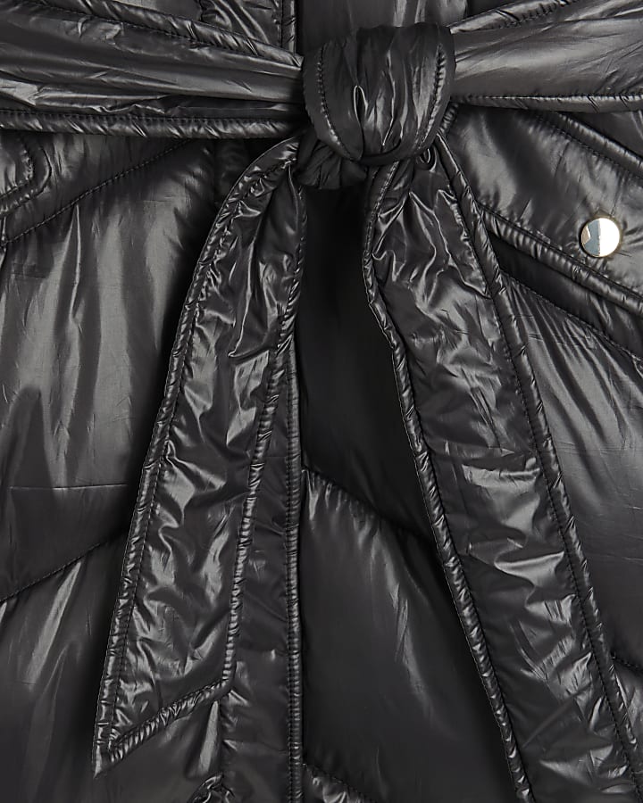 Black padded long line jacket