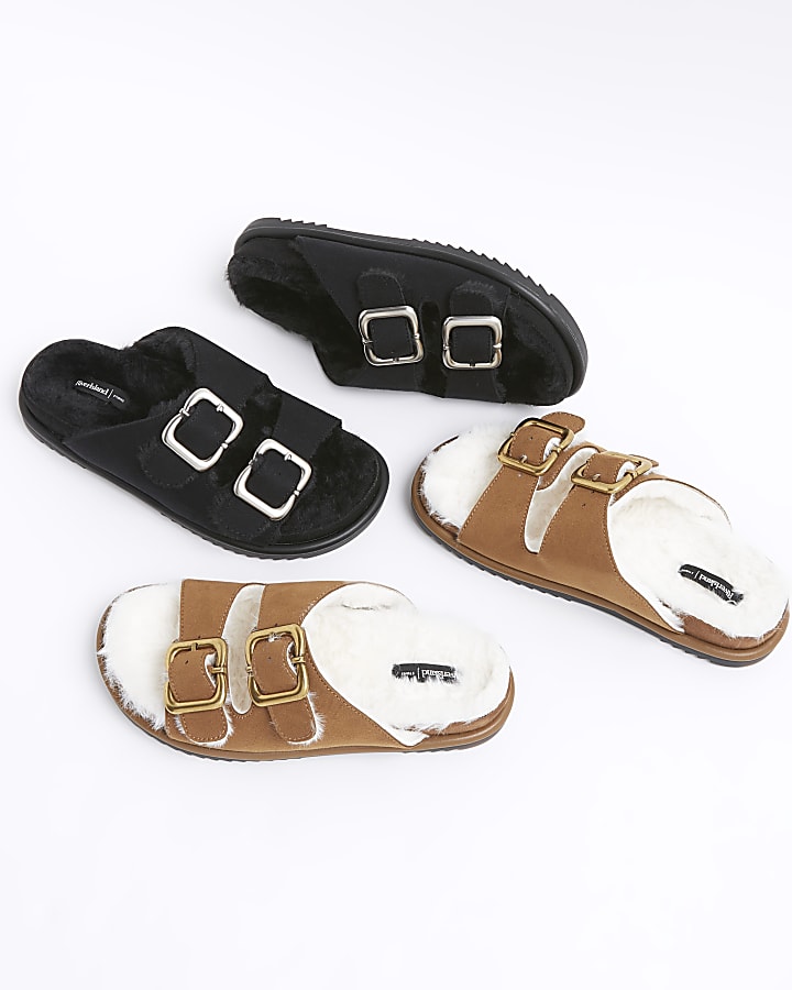 Black borg lining sandals