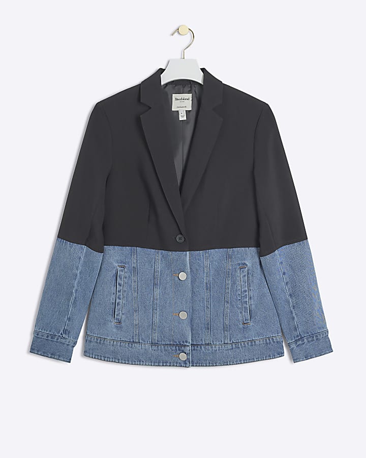 Black Hybrid Denim Blazer