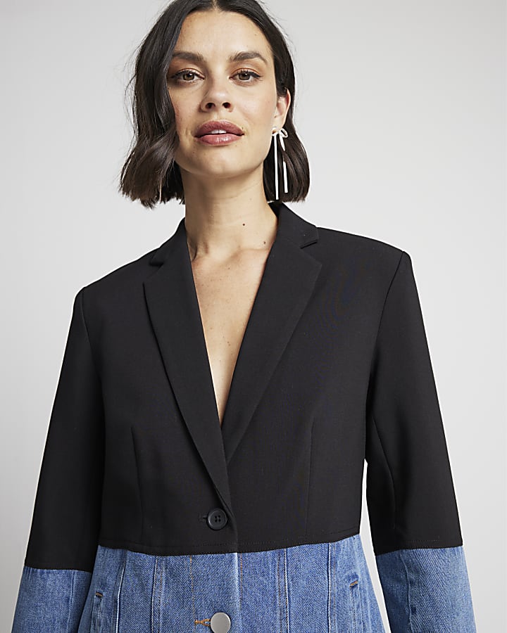 Black Hybrid Denim Blazer