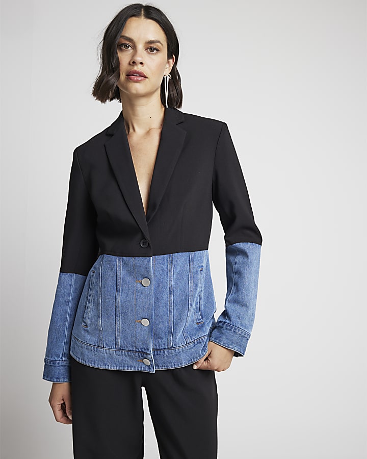 Black Hybrid Denim Blazer