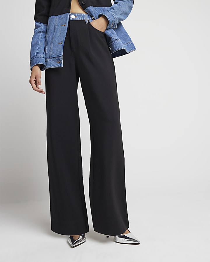 Black Hybrid Denim Tailored Trousers